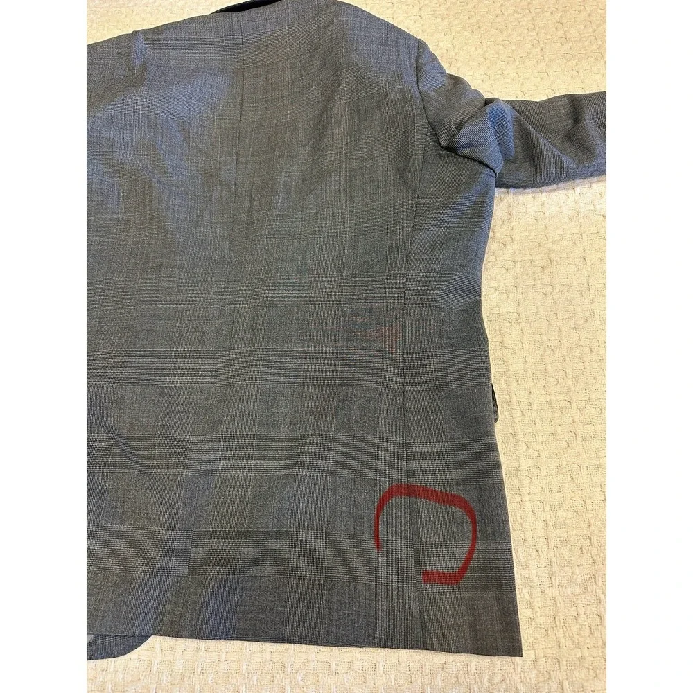 Ermenegildo Zegna StileLibero Sport Coat 42R Gray Glen‎ Plaid Wool Blazer